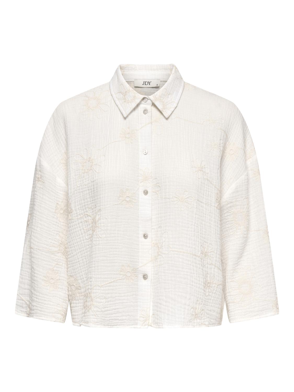 JDYTHEIS LIFE 3/4 CROP EMB SHIRT WVN DIA - 3