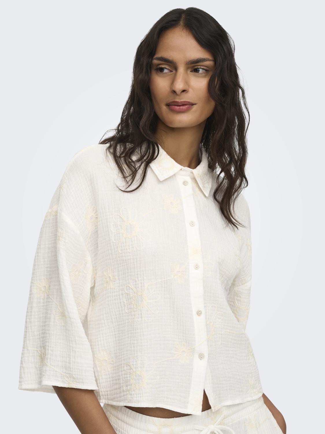 JDYTHEIS LIFE 3/4 CROP EMB SHIRT WVN DIA - 5
