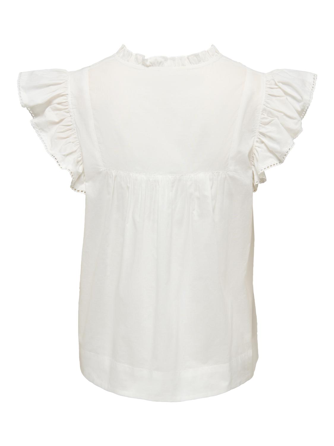 ONLTEA-IDRIS S/L FRILL TAPE TOP WVN - 3