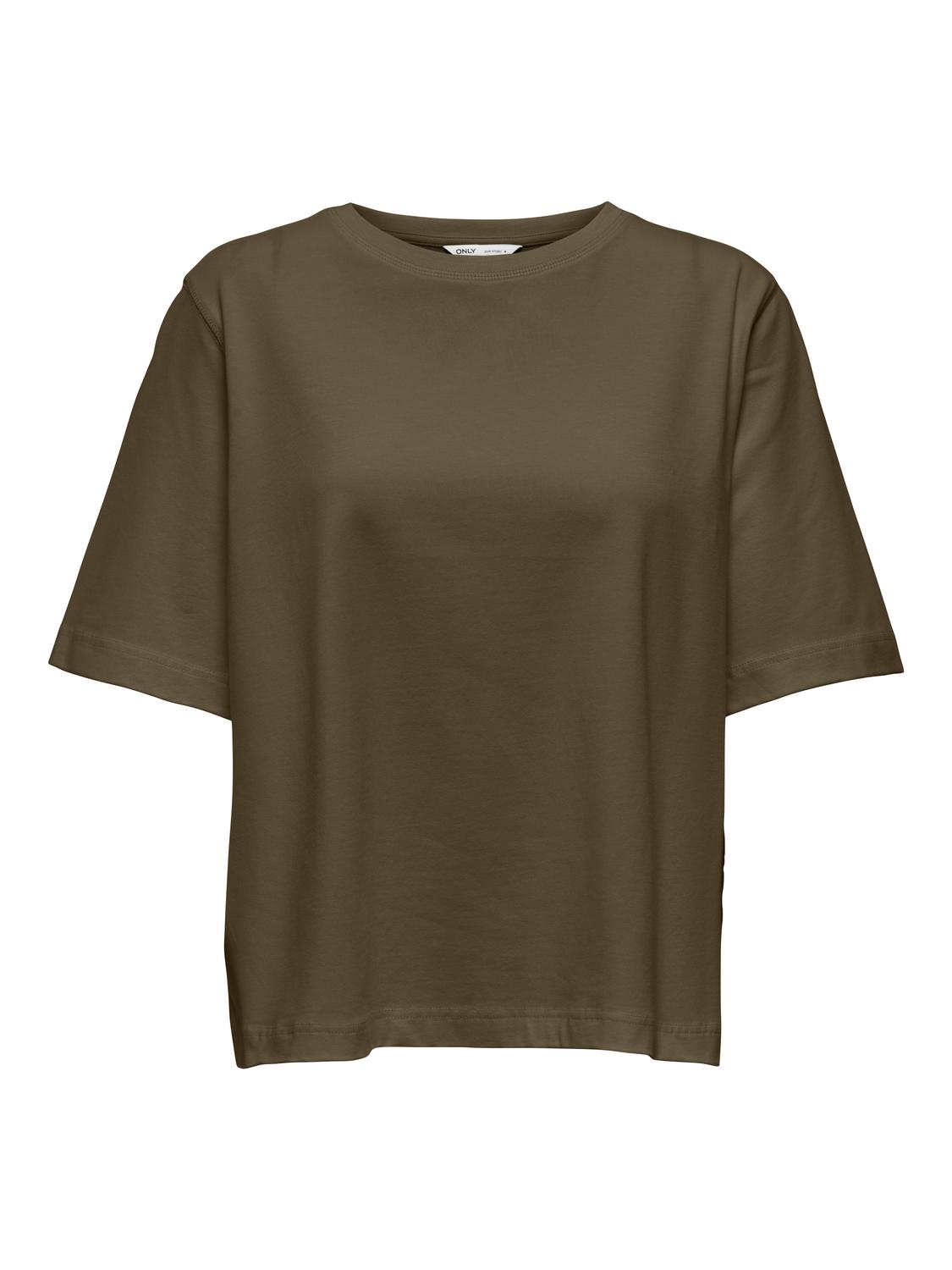 ONLLINA Basic O-hals T-shirt med løs pasform og korte ærmer