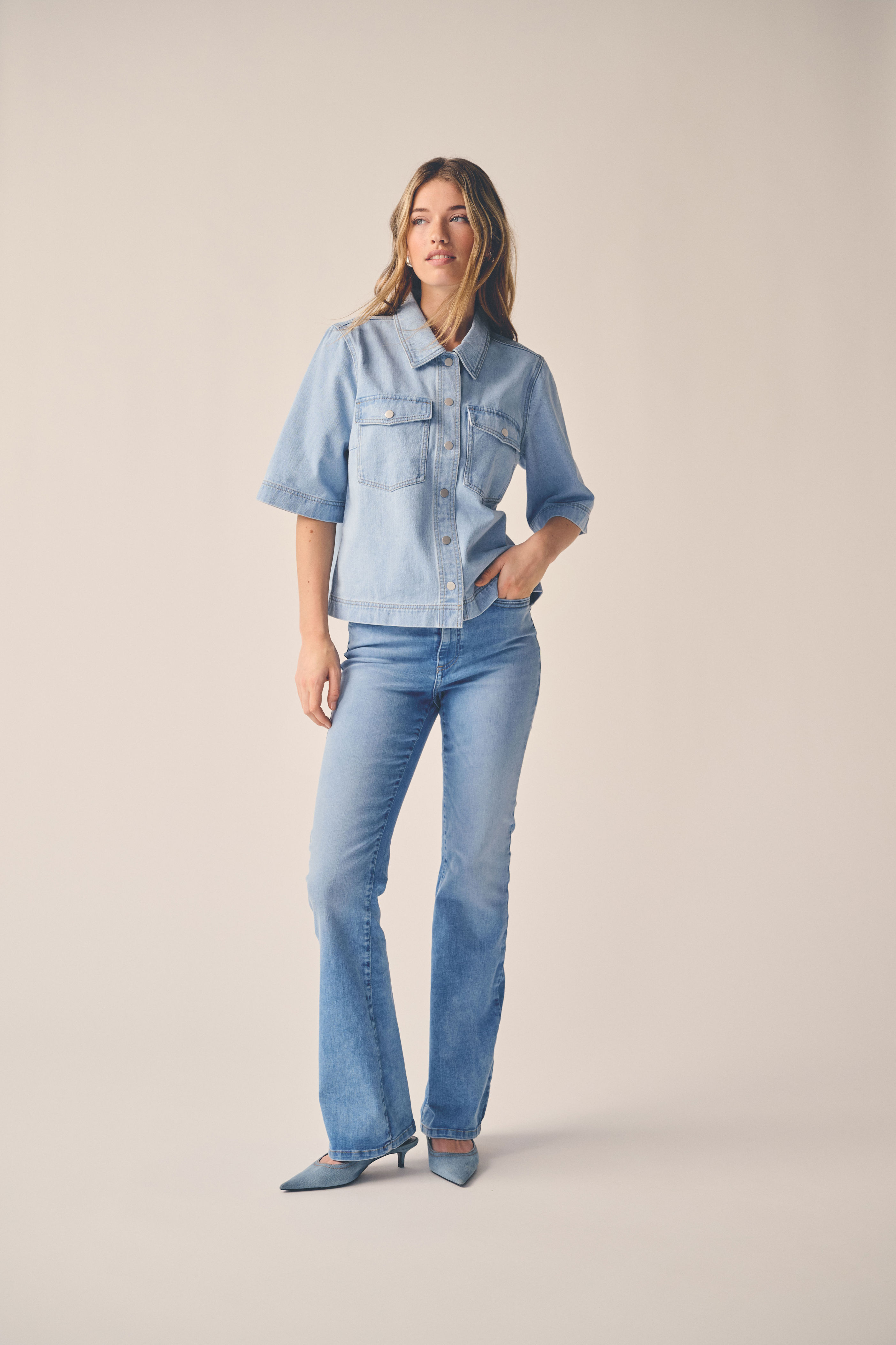 ONLBELLE S/S SHIRT DNM GUA NOOS