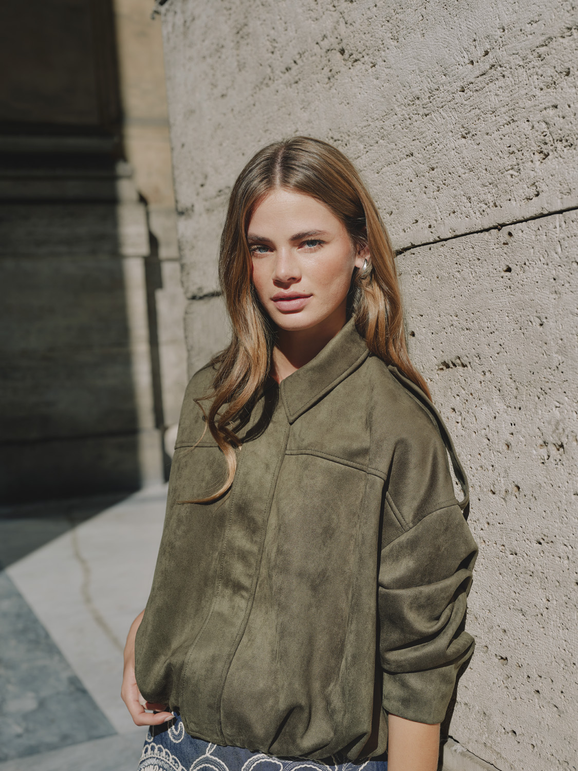 ONLMOON-STINA FAUX SUEDE BOMBER PNT NOOS - 4