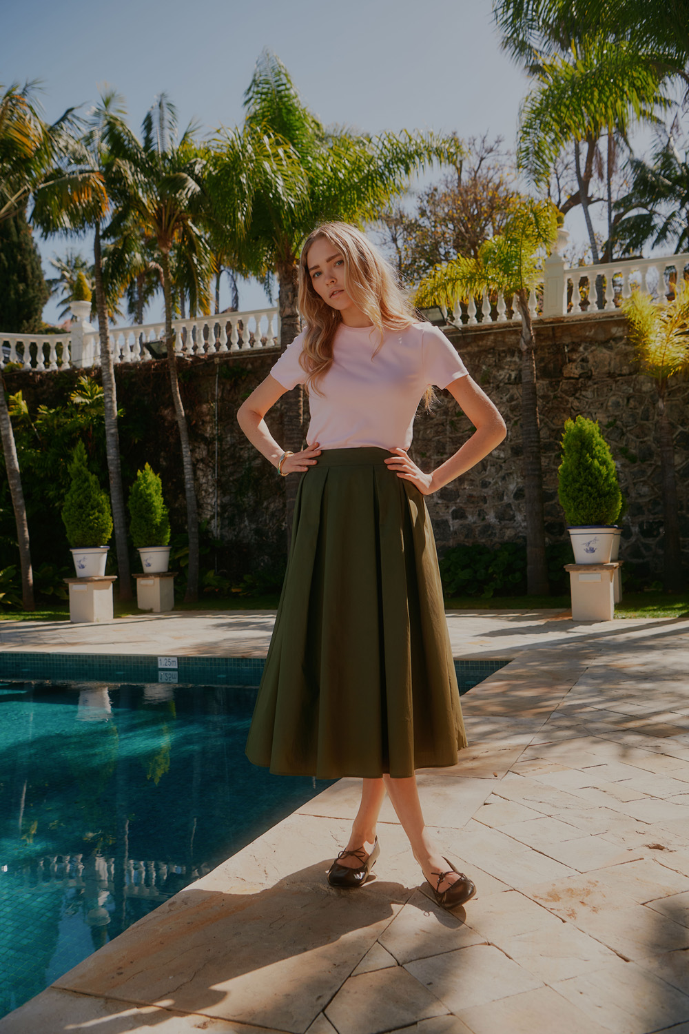 ONLMAILA LONG PLEAT SKIRT WVN