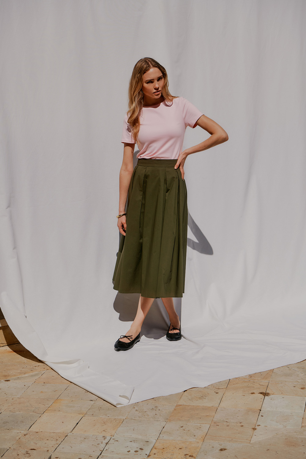 ONLMAILA LONG PLEAT SKIRT WVN