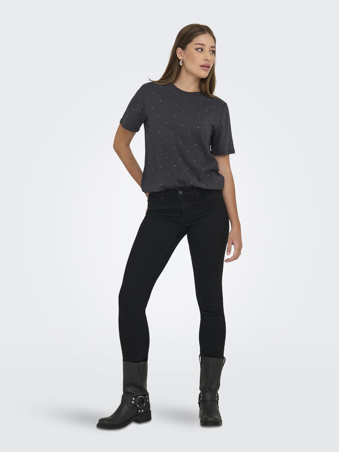 ONLMONJA T-skjorte med Glitter Detail og O-Neck - 6