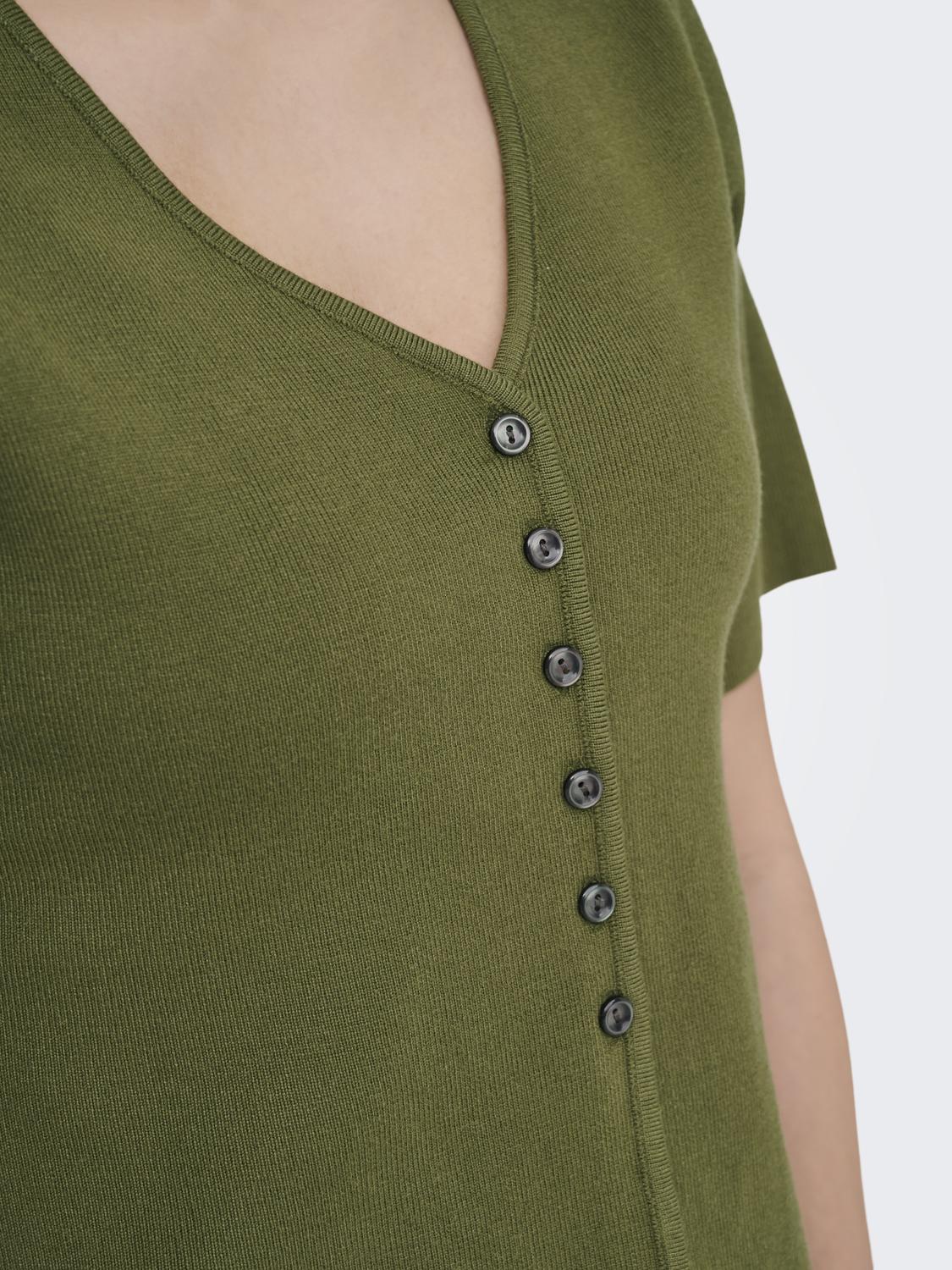 ONLLUCY SS V-NECK BUTTON EX KNT - 4