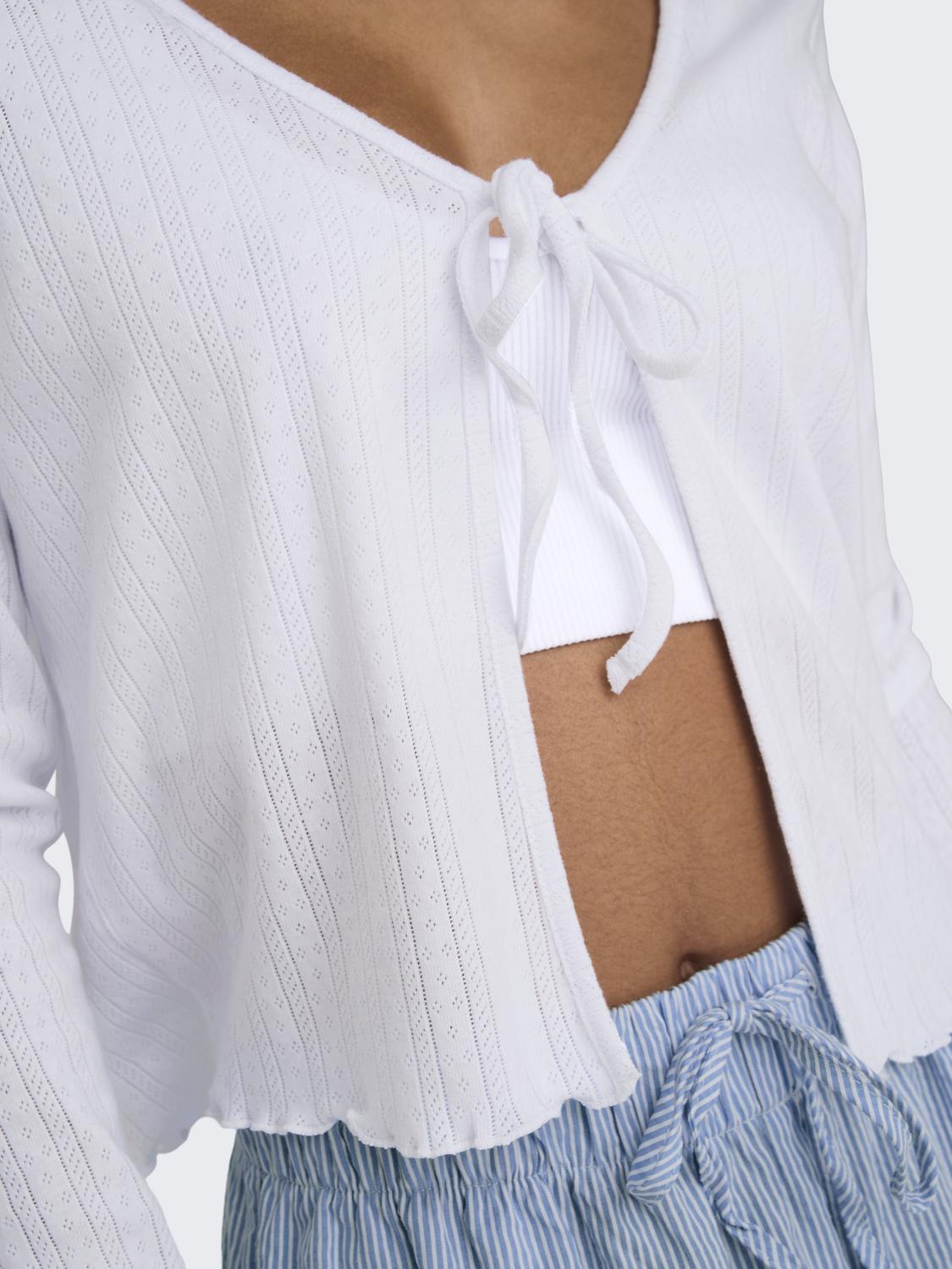 ONLCARLOTTA Regular Fit strikket Cardigan for ungdom med snorfesting - 4