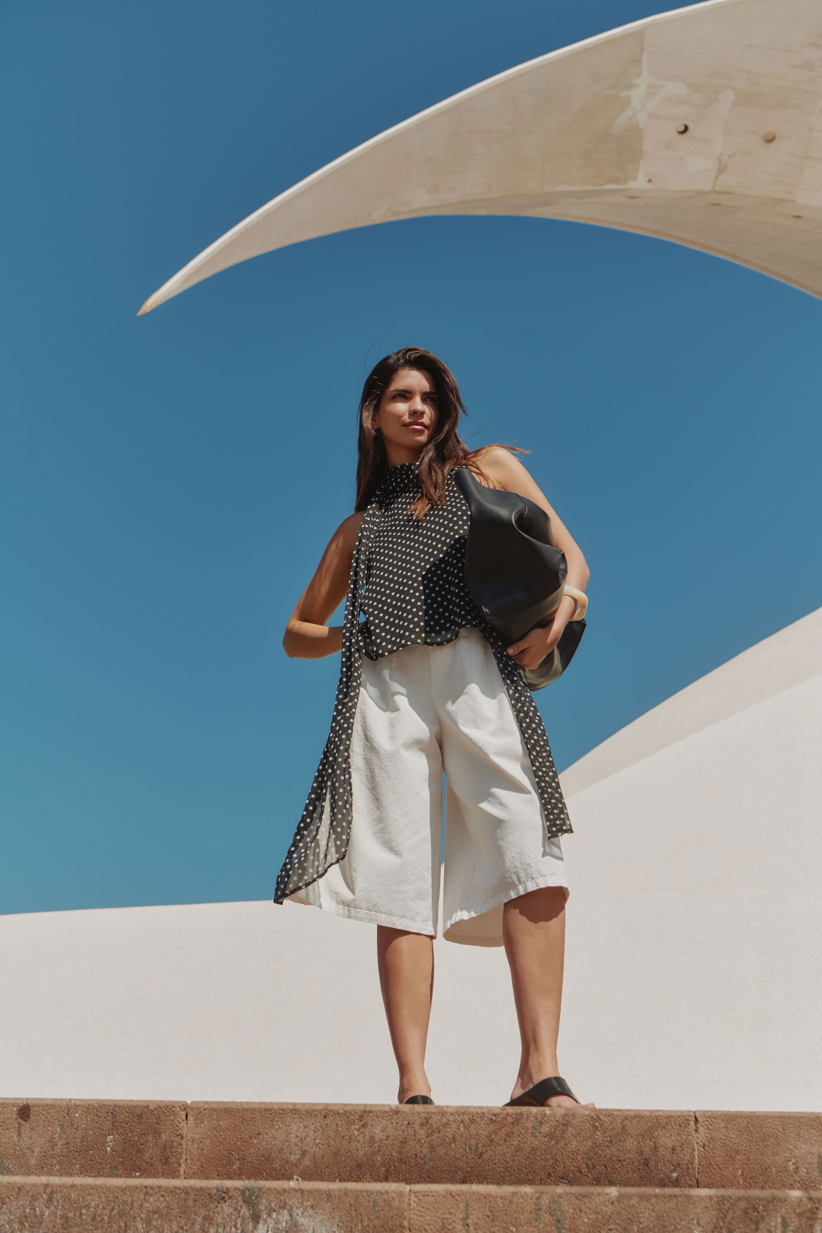 JDYPOLKA S/L HALTERNECK TOP WVN EXP