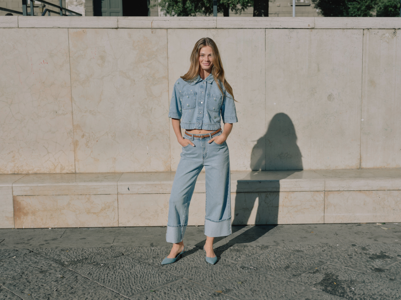 ONLCLEO SS EMBROI CROP DNM SHIRT PIM - 11