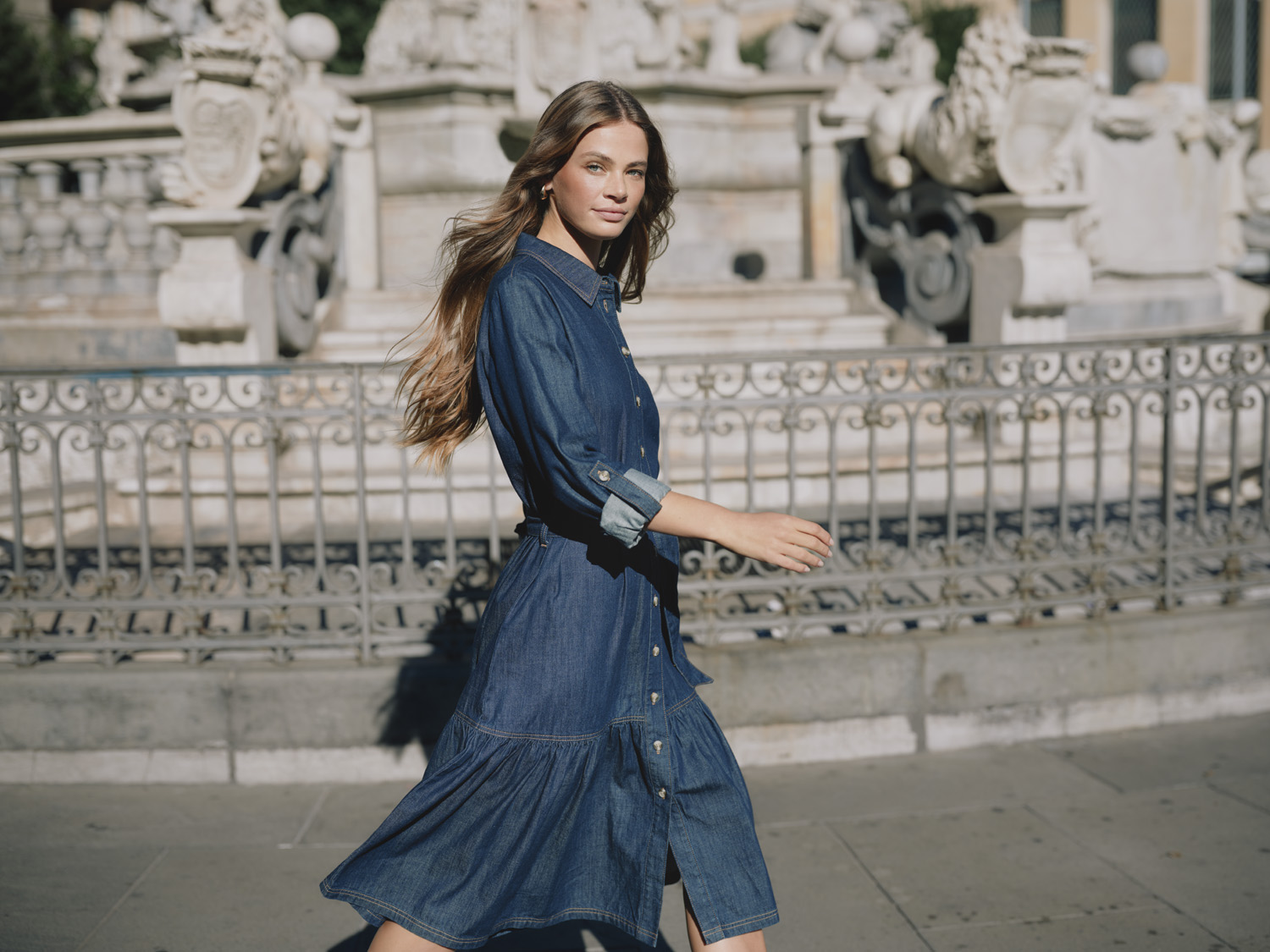 ONLSEVIGNY FRILL 3/4 SL LONG DRESS DNM