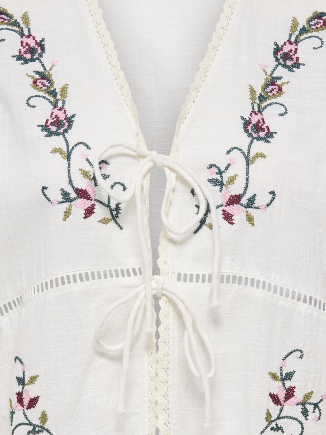 PGRANDI EMB S/S TIE TOP WVN - 2