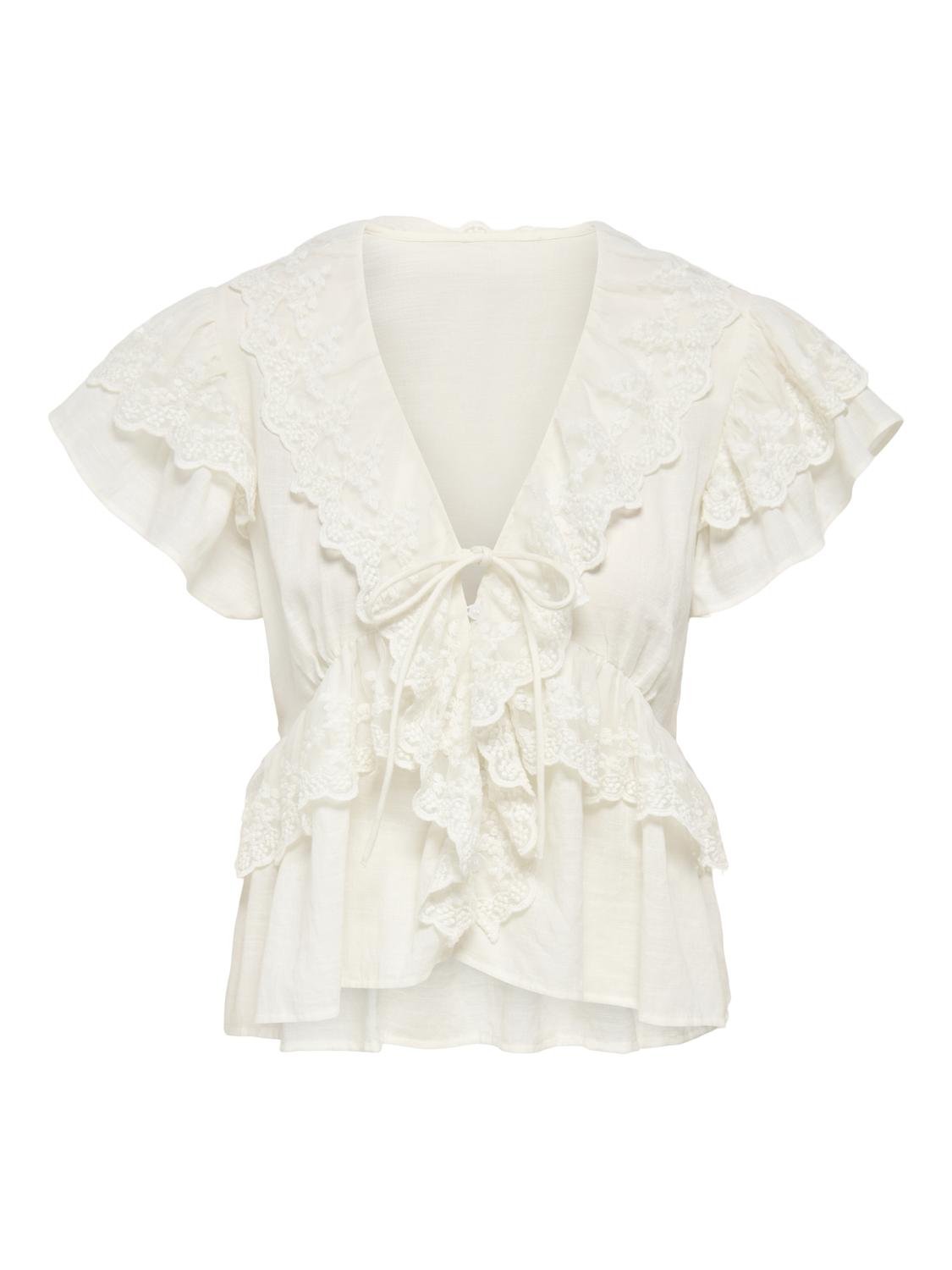 PGRUBY S/S FRILL LACE TOP WVN