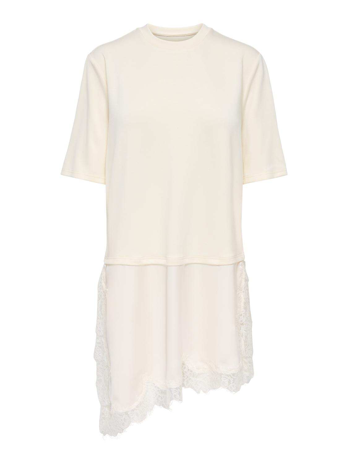 STUMATO S/S SATIN LONG LACE TEE SWT