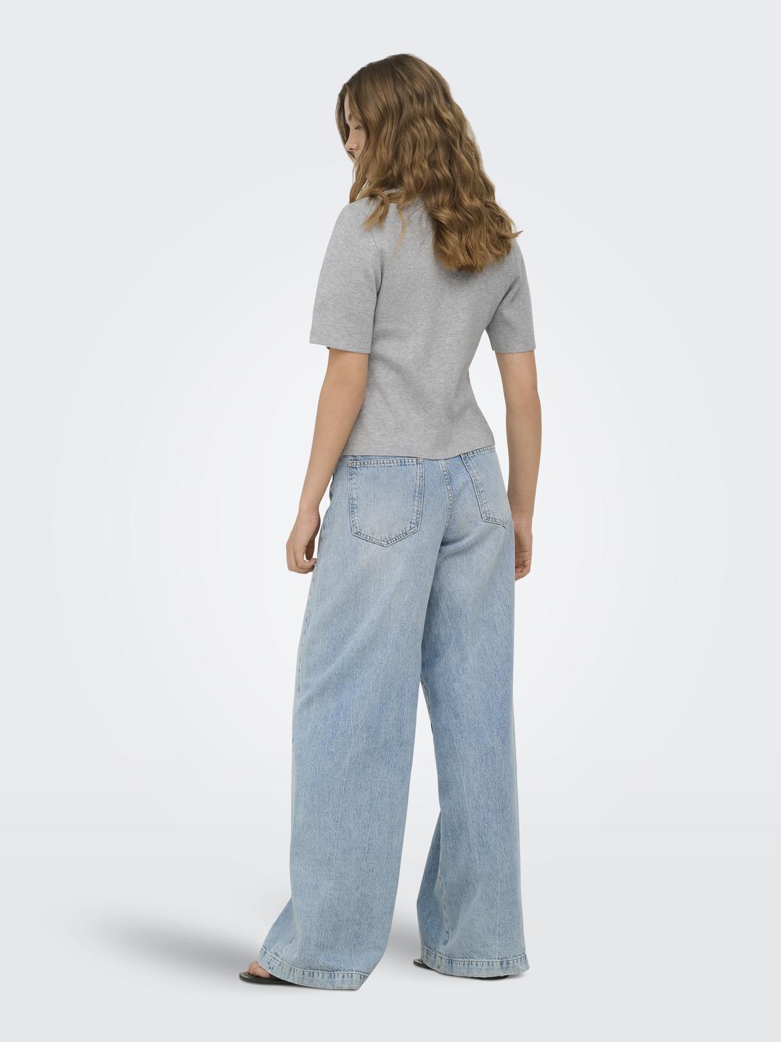 ONLLUCY SS V-NECK BUTTON EX KNT - 2