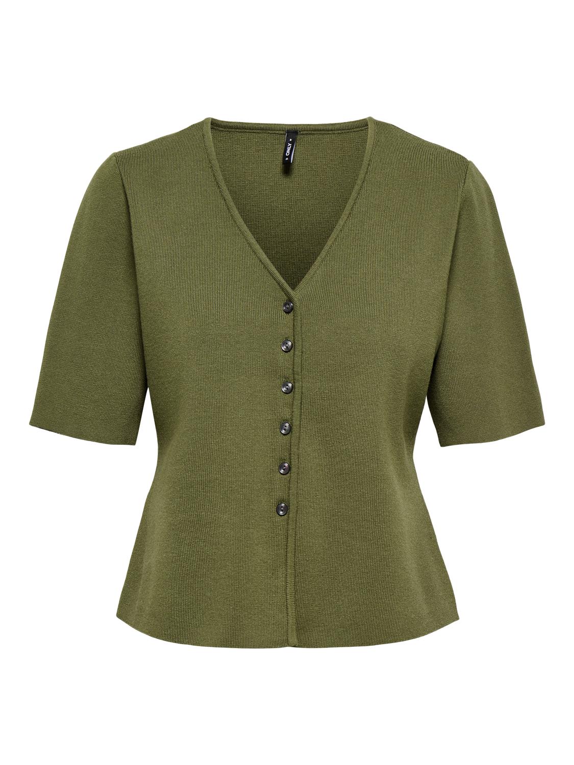 ONLLUCY SS V-NECK BUTTON EX KNT - 3