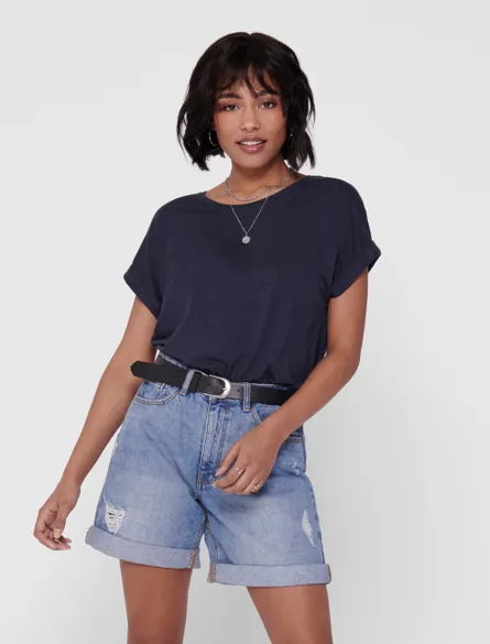 ONLMOSTER Regular fit top met ronde hals en korte mouwen