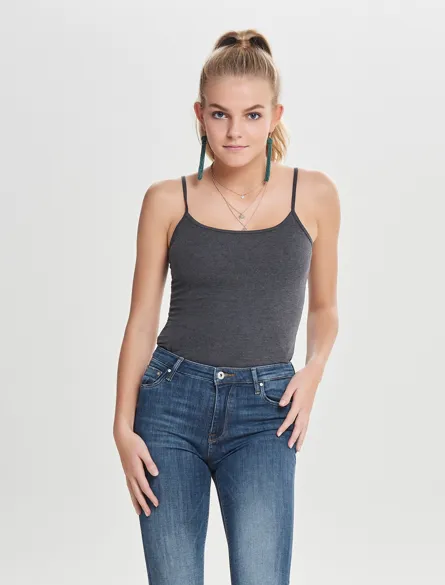 JDYAVA Tanktop mit normaler Passform und Knopfverschluss