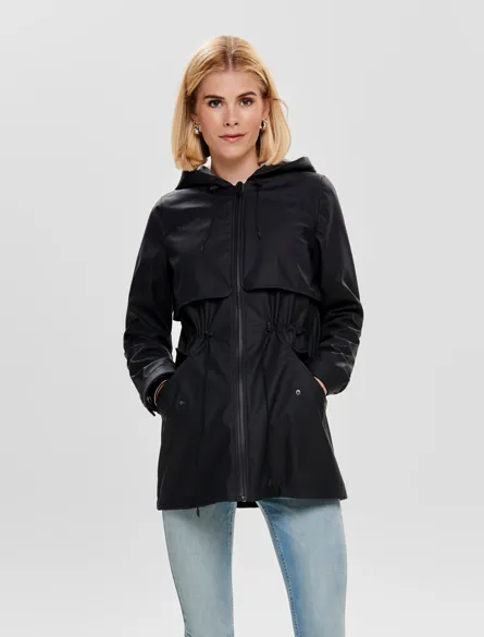 ONLRACE Vandafvisende regnfrakke med hætte