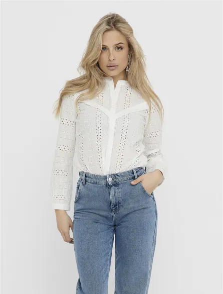 ONLMIRIAM LS EMB ANGLAISE BLOUSE WVN