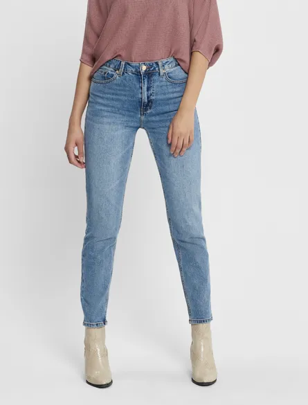ONLEMILY Straight Fit Jeans mit hohem Bund und Vordertaschen