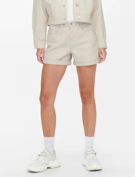 ONLPHINE Regular fit denim short met knoopsluiting en zakken aan de voorkant