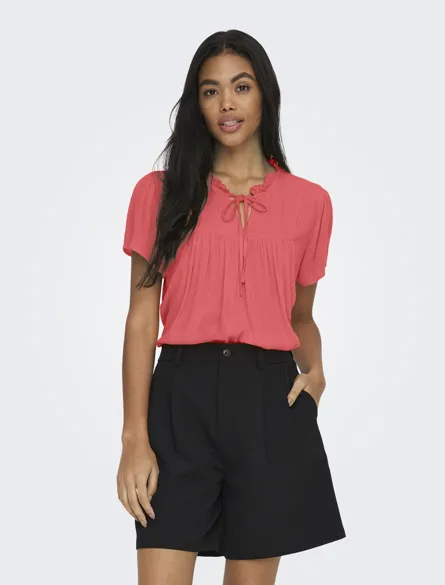 JDYLIMA LIFE S/S TOP WVN NOOS