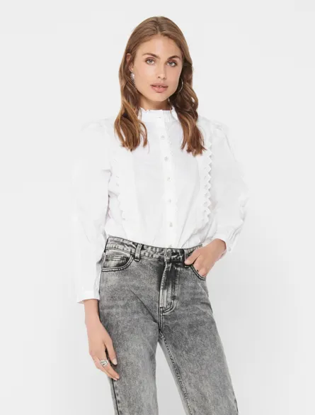 ONLWILD LIFE LS BIG LACE DNM BLOUSE WVN