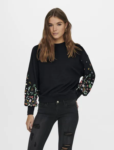 ONLBROOKE L/S O-NECK FLOWER SWT NOOS