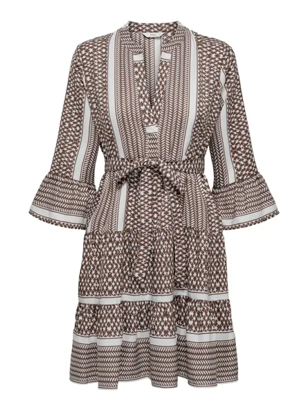 ONLATHENA Korte jurk met V-hals en strikceintuur