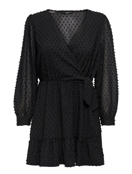 ONLTIVA Kort kjole med V-hals og flæser til hverdagsbrug