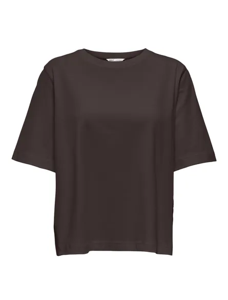 ONLLINA Basic O-hals T-shirt med løs pasform og korte ærmer