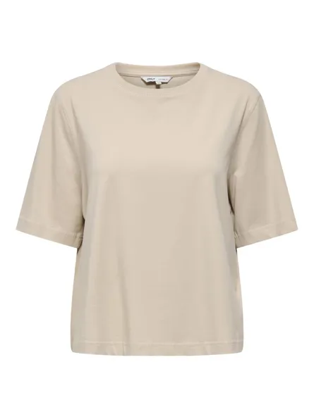 ONLLINA Basic O-hals T-shirt med løs pasform og korte ærmer