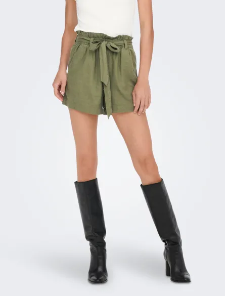 JDYSAY Shorts aus Leinenmix mit Gürtel