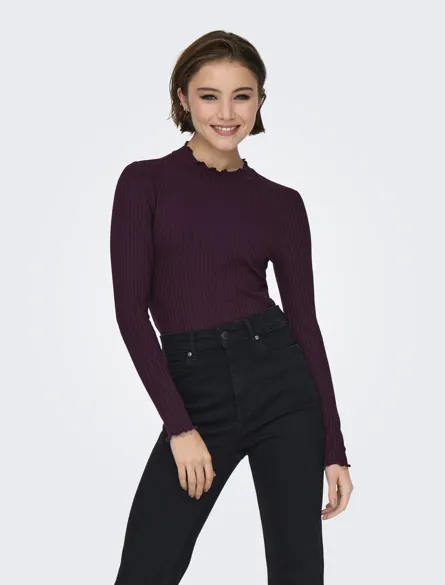 JDYFRANSISKA L/S HI-NCK TOP JR NOOS