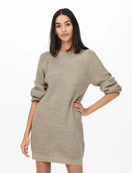 JDYWHITNEY MEGAN L/S BOAT DRESS KNT NOOS