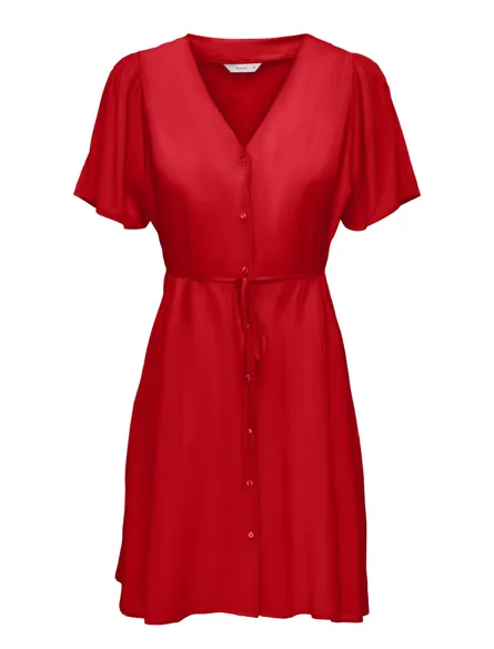 ONLEVIDA Knapkjole foran med bindebælte