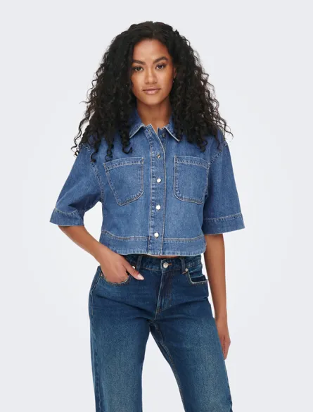 ONLCLEO LIFE SS CROP DNM SHIRT PIM NOOS