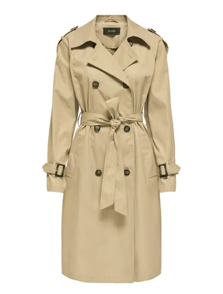 STUTRENT Trenchcoat met dubbele rij knopen