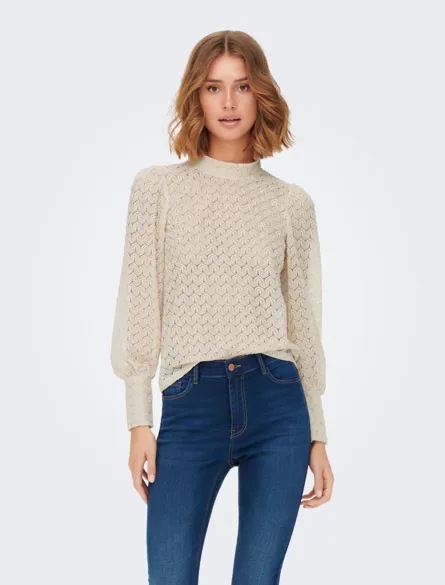 JDYAVERY L/S LACE TOP JRS NOOS