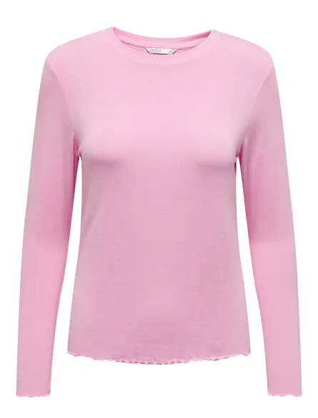 ONLAMOUR Basic top met ronde hals en lange mouwen