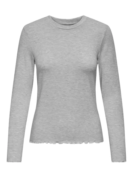 ONLAMOUR Basic top met ronde hals en lange mouwen
