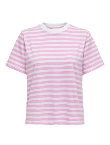 ONLLIVINA Hverdagstøj: Komfortabel T-shirt med O-hals og korte ærmer