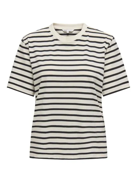 ONLLIVINA Hverdagstøj: Komfortabel T-shirt med O-hals og korte ærmer