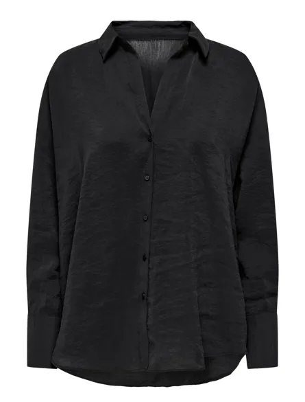 ONLZAZIMA Oversize Fit Skjorte med knaplukning og længere bagpå