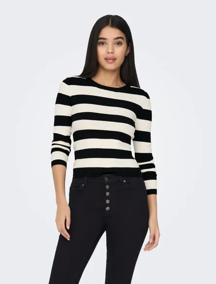 JDYPLUM Geribbelde viscose mix trui