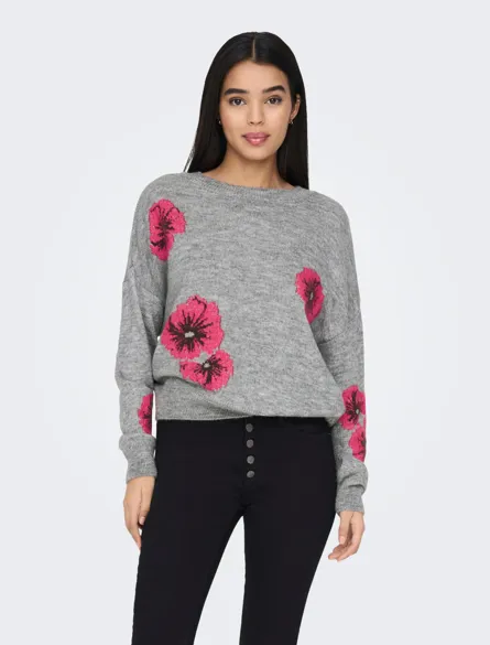 JDYFLORIS L/S JACQUARD PULLOVER KNT