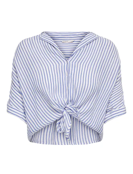 ONLPAULA Cropped vrouwelijk overhemd met knoopdetail
