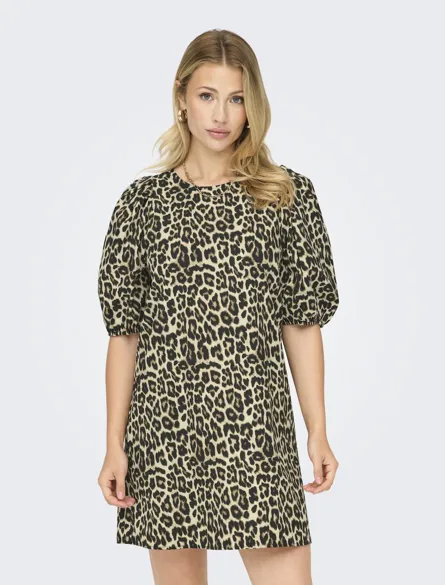 ONLCLARA Kleid mit O-Ausschnitt und kurzen Ärmeln für den Alltag