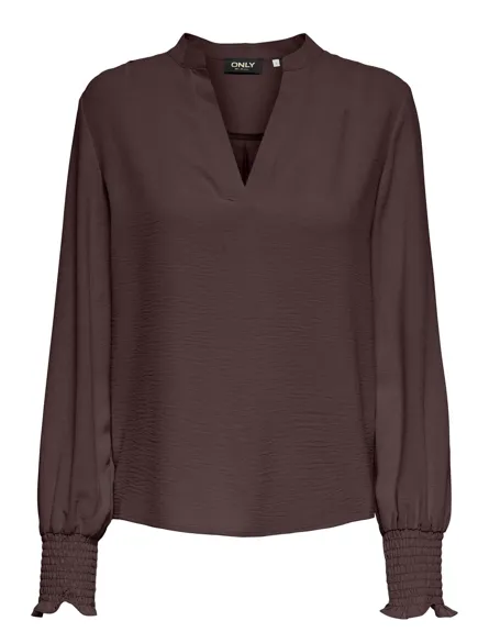 ONLMETTE V-NECK LS SMOCK TOP NOOS WVN