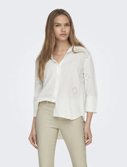 JDYTALLIE Gedetailleerde overhemdkraag, lang, met volumemouwen